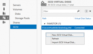 new iscsi disk